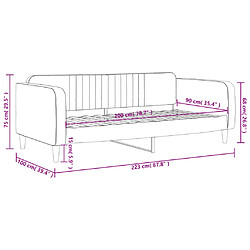 vidaXL Lit de repos sans matelas bleu 90x200 cm velours pas cher