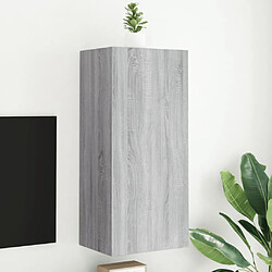 vidaXL Meuble TV mural sonoma gris 40,5x30x90 cm bois d'ingénierie