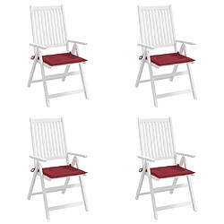 Avis vidaXL Coussins de chaise de jardin lot de 4 rouge bordeaux 50x50x3 cm