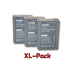 3 x vhbw batterie Set 850mAh pour caméra Olympus OM-D E-M5 Mark II comme PS-BLN1