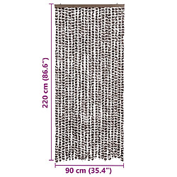 vidaXL Moustiquaire Marron et blanc 90x220 cm Chenille pas cher