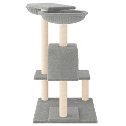 Avis Helloshop26 Arbre à chat meuble tour grimper jouet grattage grattoir escalade plateforme avec griffoirs clair 82 cm gris 02_0022725