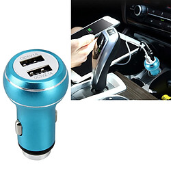 Wewoo Chargeur numérique DC 12-24V Intelligent correspondant à une charge intelligente de voiture USB double bleu