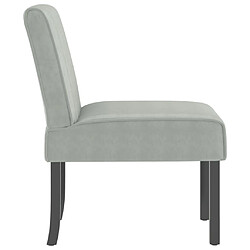 Avis vidaXL Fauteuil sans accoudoirs gris clair velours