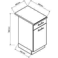 Pegane Cuisine complète MILA 6 éléments couleur sonoma avec plan de travail inclus - Longueur 180 cm pas cher