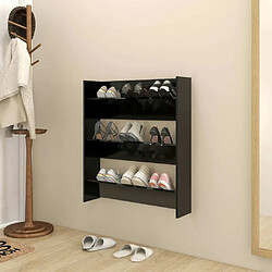 Maison Chic Armoire à Chaussures murale,Meuble de Rangement à Chaussures Noir 80x18x90 cm Aggloméré -MN72998