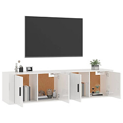 Avis Maison Chic Lot de 2 Meubles TV muraux Banc TV suspendus pour salon blanc brillant 80x34,5x40 cm -MN67775