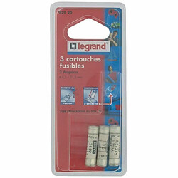 Legrand LEG92920 3 Cartouches Fusibles 2 A 8,5 x 31,5