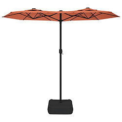 Avis vidaXL Parasol de jardin à double tête avec LED terre cuite 316x240 cm