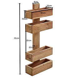 Mes Porte-revues mural 30x10x72 cm en acacia massif - MADURAI
