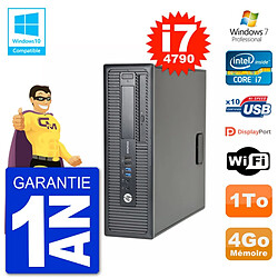 PC HP EliteDesk 800 G1 SFF i7-4790 RAM 4Go Disque 1To Graveur DVD Wifi W7 - Occasion