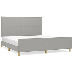 Maison Chic Lit adulte - Cadre Structure de lit avec tête de lit Contemporain Gris clair 160x200 cm Tissu -MN92119