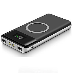 Chrono Qi Power Bank sans Fil 10000MAH de Banque d'alimentation sans Fil avec Lampe de Poche à Del d'urgence,Compatible avec Les iPhone XR/XS/XS Max/X et Plus Device,(noir)