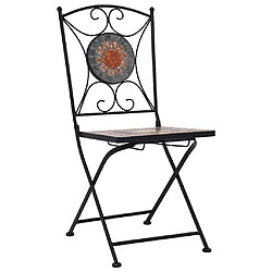 vidaXL Chaises de bistrot mosaïque 2 pcs Orange et gris