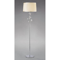 Luminaire Center Lampadaire Willow avec Abat jour crème 1 Ampoule chrome poli/cristal