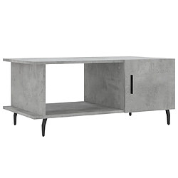 vidaXL Table basse gris béton 90x50x40 cm bois d'ingénierie