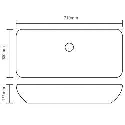 vidaXL Lavabo rectangulaire Céramique Blanc 71 x 39 cm pas cher