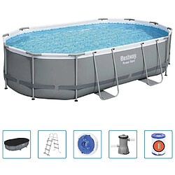 Bestway Ensemble de piscine Power Steel Ovale 488x305x107 cm