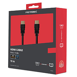 Avis Metronic Câble HDMI mâle/mâle standard 10 m - noir