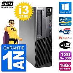 PC Lenovo ThinkCentre M82 SFF Intel i3-2100 RAM 16Go SSD 120Go Windows 10 Wifi - Occasion