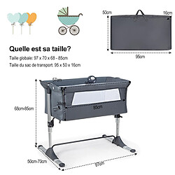 Avis Decoshop26 2 en 1 berceau cododo bébé avec matelas hauteur réglables connecter avec lit de parent arceau de jeu jusqu'à 9 kg 20_0000023