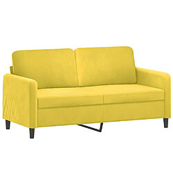 Maison Chic Canapé à 2 places,Sofa de Salon,Canapé droit Jaune 140 cm Velours -GKD374445