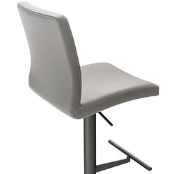 Acheter Decoshop26 Tabouret de bar x1 réglable en hauteur et pivotant à 360° plateforme ronde en métal noir assise en PVC gris 10_0004569