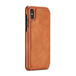 Avis Wewoo Coque Pour iPhone XS Max Hon Série Antique Etui en cuir avec fentes cartes & support & portefeuille Marron