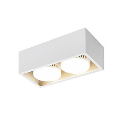 NETTLIFE 2 Spots de plafond en saillie LED blanc chaud avec orientables GX53 modernes carrés pour cuisine salon chambre couloir