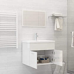 Avis ComfortXL Ensemble De Meubles De Salle De Bain Blanc Brillant Aggloméré