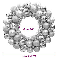 Avis vidaXL Couronne de Noël argenté 45 cm polystyrène