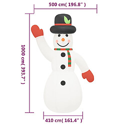 vidaXL Bonhomme de neige gonflable de Noël avec LED 1000 cm pas cher