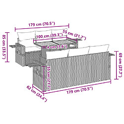 Acheter vidaXL Salon de jardin avec coussins 7 pcs beige résine tressée