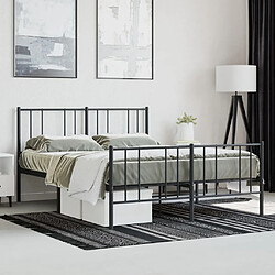 Acheter Maison Chic Lit adulte - Lit simple Cadre de lit métal avec tête de lit/pied de lit,Structure du lit Contemporain pour chambre noir 160x200 cm -MN25469