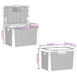 vidaXL Boîte de rangement jardin coussin de siège marron 125 L PP pas cher