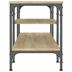 Maison Chic Meuble TV scandinave - Banc TV pour salon chêne sonoma 121x35x45 cm bois d'ingénierie et fer -MN42120 pas cher