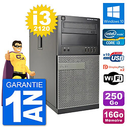 PC Tour Dell 7010 Intel Core i3-2120 RAM 16Go Disque Dur 250Go Windows 10 Wifi - Occasion