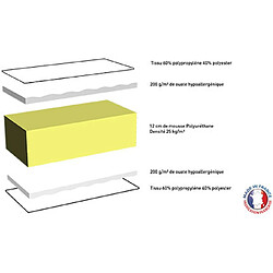 Mes Matelas mousse 160x200 cm 25kg/m3 2 faces épaisseur 13 cm
