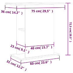 vidaXL Support d'aquarium chêne fumé 75x36x72,5 cm bois d'ingénierie pas cher