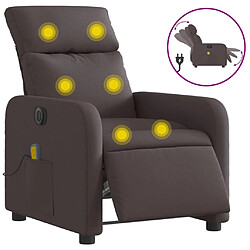 vidaXL Fauteuil de massage inclinable électrique Marron foncé Tissu