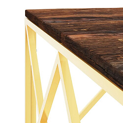 Maison Chic Tabls basse,Table Console pour salon doré acier inoxydable et bois massif récupération -MN94015 pas cher