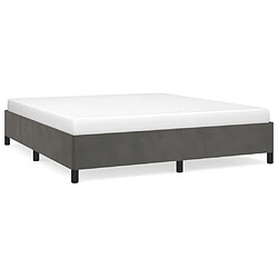 vidaXL Cadre de lit sans matelas gris foncé 180x200 cm velours