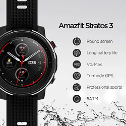 Universal Smartwatch GPS Bluetooth Musique Dual Mode 14 jours Smartwatch Smart Watch (Noir)