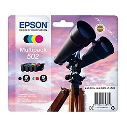 Epson 502 C13T02V64010 Pack 4 Cartouches Noir et couleurs (Jumelles)