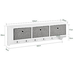 Avis SoBuy FRG282-W Portemanteau Mural Étagère 3 Tiroirs Meuble d’entrée Penderie Mural