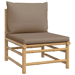 Maison Chic Salon de jardin 12 pcs avec coussins | Ensemble de Table et chaises | Mobilier d'Extérieur taupe bambou -GKD65954 pas cher