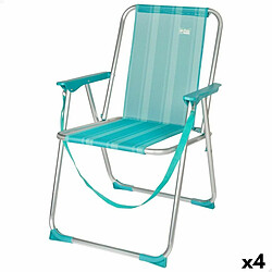 Chaise Pliante Aktive Mediterranean Turquoise 44 x 76 x 45 cm (4 Unités)