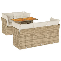 vidaXL Salon de jardin avec coussins 6 pcs beige résine tressée