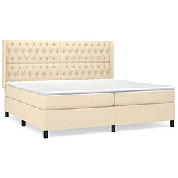 Maison Chic Lit Adulte - Lit simple Lit à sommier tapissier avec matelas moelleux - Meuble de Chambre - Crème 200x200 cm Tissu -MN86700