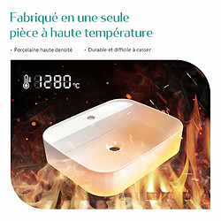 Acheter EMKE Vasque à Poser en céramique, Lavabo rectangulaire en céramique Arc, blanc brillant - 40 x 40 x 11 cm